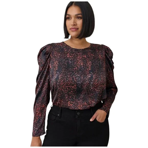 TORRID 3X - Satin Puff Long Sleeve Top Blouse NEW - Picture 2 of 4